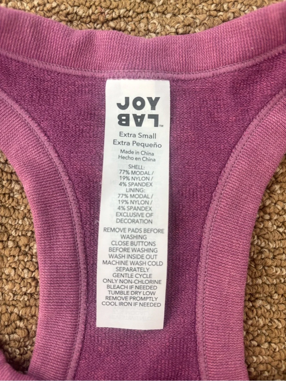 JoyLab Dusty Rose Ribbed Racerback Crop Tank - Picture 3 of 3